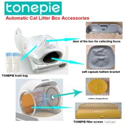 Tonepie caixa de areia automática para gatos, acessórios, porta inferior, cápsula, tela de ventilação, malha de filtro para substituição de banheiro para animais de estimação - Image 1