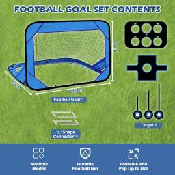 Rede portátil do objetivo do futebol com quadro, rede do futebol para jogos e playground, 4 modos diferentes, brinquedo para crianças - Image 4