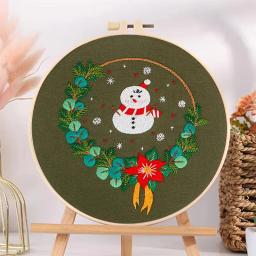 DIY Cross Stitch Bordado Starter Kit, Arte De Costura Iniciante, Pintura Artesanal Dos Desenhos Animados, Decoração De Natal, Boneco de neve - Image 3