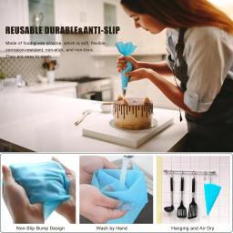 Piping Bags Cake Decorating Tools Reusable Silicone Pastry Bag Stainless Steel Nozzle Piping Nozzles Pastry Set Baking Tools - Image 4