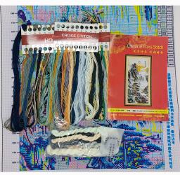 Pintura Paisagística Vertical Artesanal, Kit Ponto Cruz, Conjunto DIY, Bordado à Mão, Sala, Foyer, Decoração de Moda - Image 6