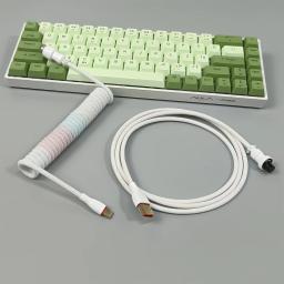 Tipo-c usb 1.8m teclado mecânico fio de cabo enrolado para acessórios espirais paracord do conector da aviação do teclado mecânico - Image 1