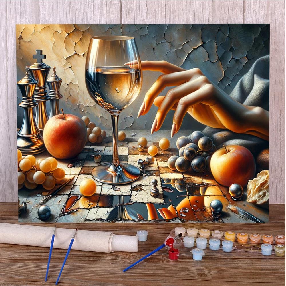 Pintura a Óleo por Números para Adultos, Kits de Artesanato, Decoração de Casa, Pintura, Presente para Esposa, Natureza morta, Fruta, Frete Grátis, Dropshipping, 2024 - Image 1