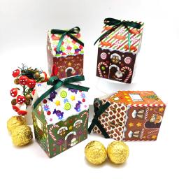 Caixas De Embalagem De Natal De Cores Misturadas, 4 Cores Misturadas, Caixas De Presente, Caixas De Doces De Casamento, Material De Festa E Material Do Festival, 12 Pcs, 24Pcs - Image 1