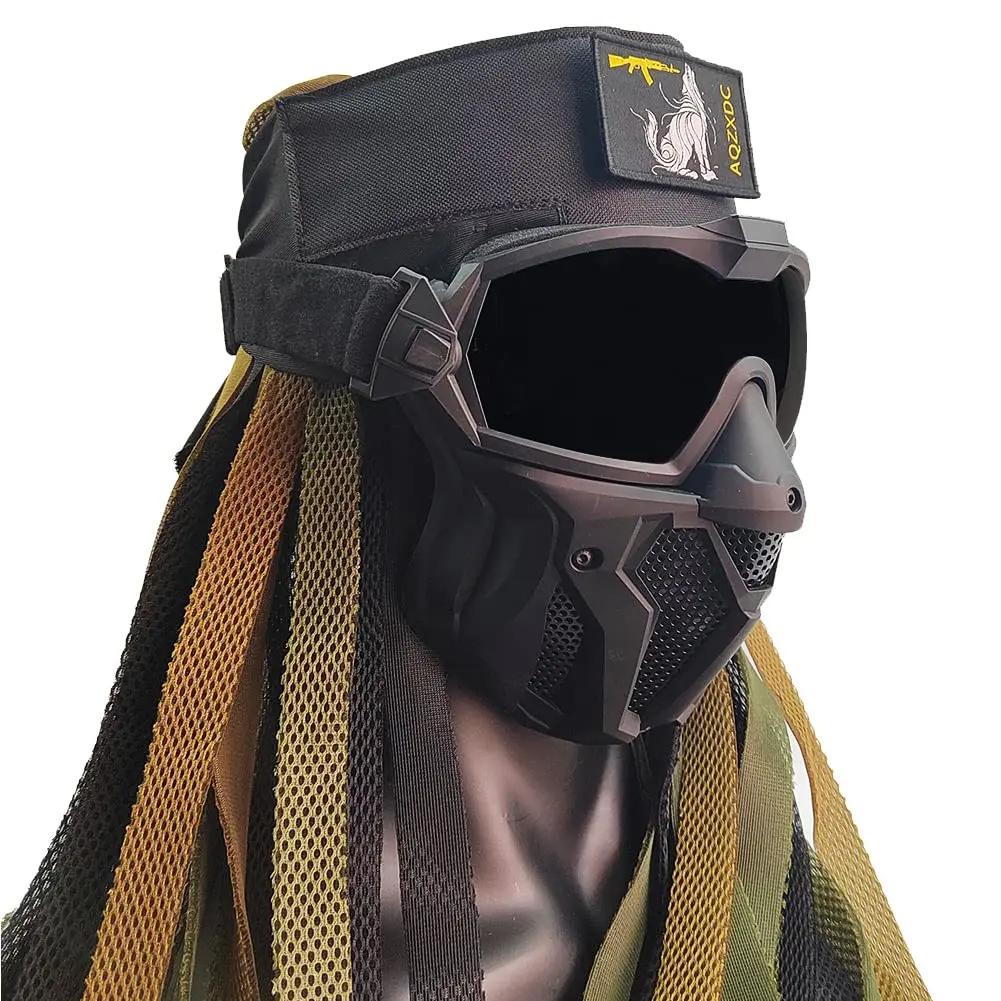 Máscara e óculos de proteção Airsoft paintball, com protetor de cabeça decorativo, Combinação muito legal de proteção de jogos ao ar livre, para tiroteio CQB, COSPLAY, BBs - Image 1