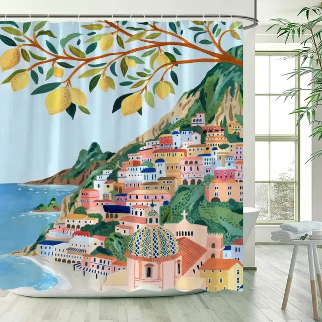 Cortina de Chuveiro Impermeável para Banheiro e Quarto - Acessórios Funcionais para Viagens e Ambientes Residenciais