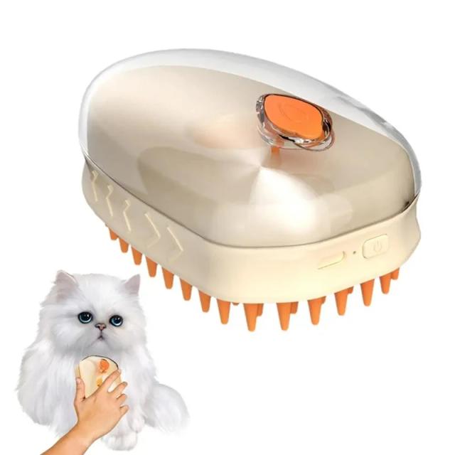 Escova Recarregável Auto-Limpante para Remoção de Pelos de Cães com Vapor