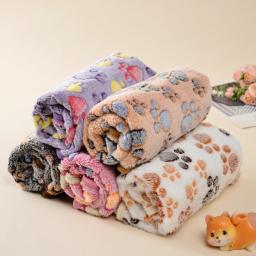 Cobertor de lã quente para animais de estimação, pegada de gatinho, tapete para gatos pequenos, médios, grandes, cachorro, chihuahua, grosso, aconchegante, outono, inverno - Image 1