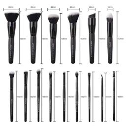 Zoreya 15 pçs luxo balck pincéis de maquiagem conjunto ferramentas pincéis profissionais fundação pó eyeliner sombra compõem escovas - Image 6