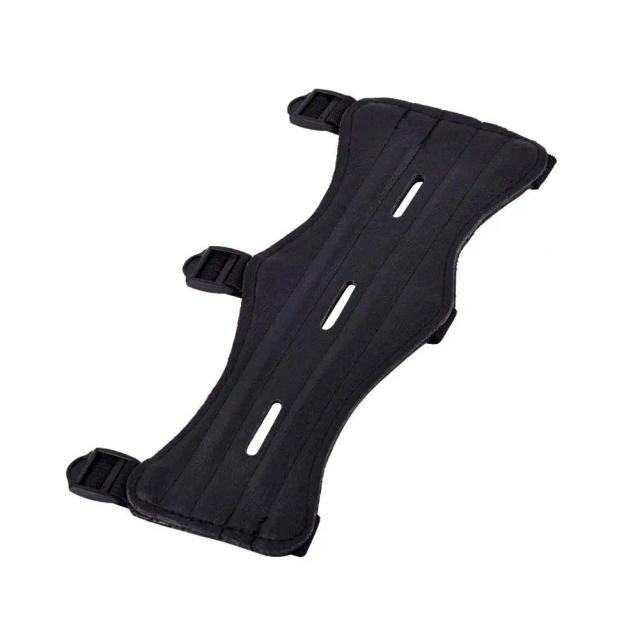 Protetor de Braço de Couro para Tiro com Arco Masculino - Braçadeira com 3 Tiras em Preto para Caça e Tiro Sportivo
