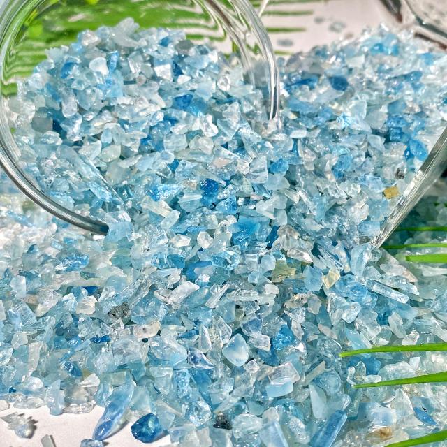 Pedras aquamarine para arte e artesanato mosaico, cristais naturais, pedras preciosas, perfeito para DIY, 50g, 100g, 1-5mm