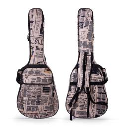 Resistente à água Oxford pano guitarra Bag, duplo acolchoado correias Gig caso, 600D guitarra acústica saco, estilo de jornal, 40" - Image 1