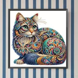 Cat Pattern Kit Pintura Diamante, DIY 5D Forma Especial, Cristal Pintura Diamante Parcial, Mosaico Fazendo Molduras Artesanato, 1Pc - Image 6