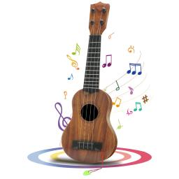 Guitarra ukulele com picareta para crianças e pré-escolares, instrumento musical educativo, brinquedo para crianças, 4 cordas, 17" - Image 2