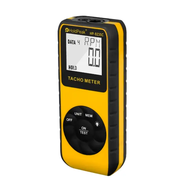 Medidor de Velocidade a Laser HoldPeak HP-9235C: Ferramenta de Diagnóstico Digital com LCD sem Contato para RPM de Motores