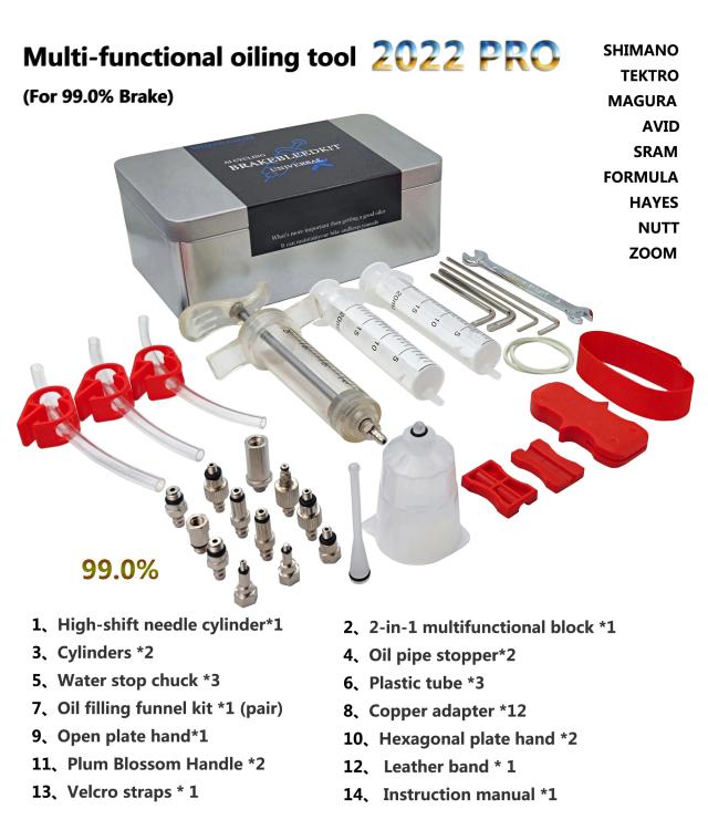 Kit de Sangramento para Freios a Disco Hidráulicos - Ferramentas de Reparação para Bicicletas Shimano, SRAM e Avid, MTB e Road Bike, Pro 2024