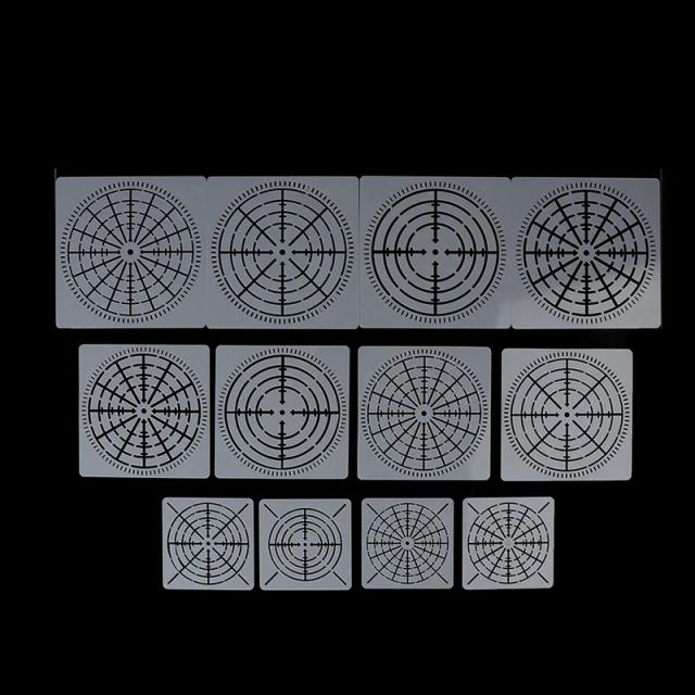 Stencil Reutilizável de Mandala em Mylar para Pintura: 12 Ferramentas Versáteis para Artesanato em Madeira, Tecido, Rochas e Arte de Parede
