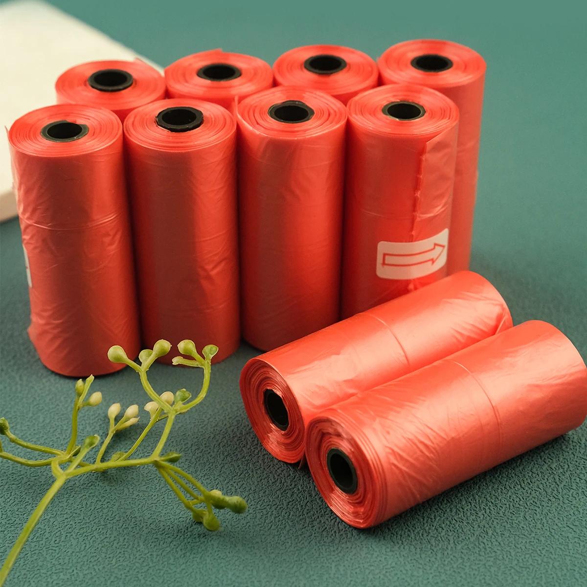 Biodegradável Pet Supplies, Dog Poop Bags para Resíduos Recusar Limpeza, Puppy Cat Pooper Scooper, Saco ao ar livre Rolls, 15 sacos por rolo - Image 1