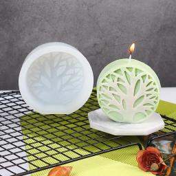 Flat Coral Árvore Silicone Molde, Forma Redonda Árvore, Vida Árvore, Vela, Gesso, Resina Sabão Fazendo Molde, Ferramenta De Cozimento De Chocolate, Decoração Presentes - Image 3