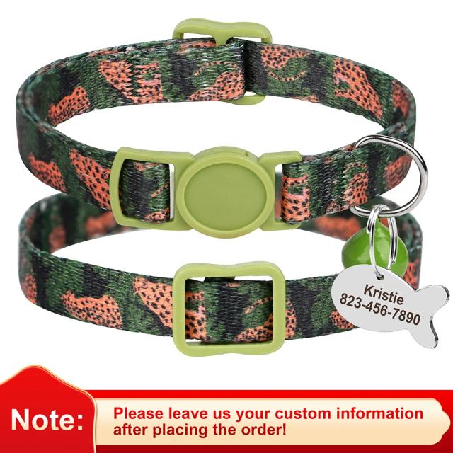 Collar Personalizado para Cachorro e Gatinho com Sino e Nome Gravado, Acessórios Pets Bonitos e Exclusivos
