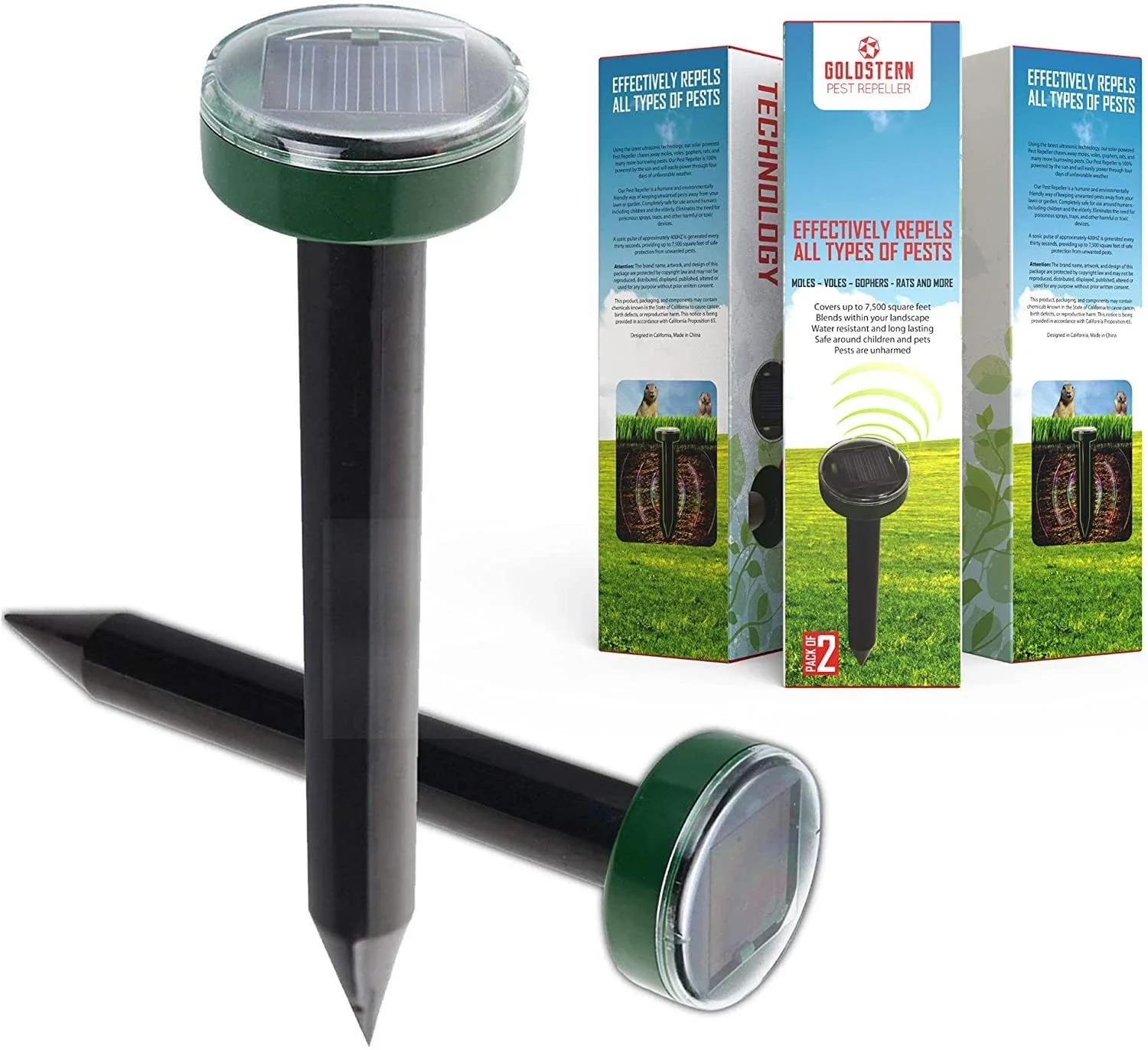 Repelente ultrassônico de animais, repelente de animais à prova d'água movido a energia solar ao ar livre com sensor de movimento, repelente de pássaros de pombo - Image 1
