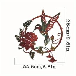 CIFBUY Iron Art Home Decoração, Redonda Metal Hummingbird Ornamentos, Pátio ao ar livre Pingentes, Adesivo de parede - Image 2