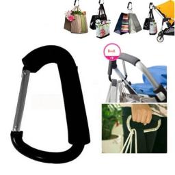 Grande Carabiner Stroller Ganchos Organizador, Alumínio D Anel Primavera Snap Keychain Clip, Carry Handle para pendurar bolsas, Sacos de compras - Image 2
