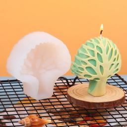Flat Coral Árvore Silicone Molde, Forma Redonda Árvore, Vida Árvore, Vela, Gesso, Resina Sabão Fazendo Molde, Ferramenta De Cozimento De Chocolate, Decoração Presentes - Image 5