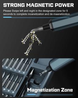 Mini Precision Electric Screwdriver Set, Power Repair Tool, 64 Magnetic Torx, Phillips Drill Bits, 5 Torque Settings, 68 em 1 - Image 5