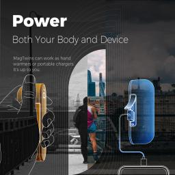 OCOOPA  Aquecedores de mão recarregáveis 2 pacotes, aquecedor de mão elétrico magnético, 16 horas de calor 4 níveis de calor até 145 ℉, carregador portátil USB-C 10000mAh, Raynauds, golfe, presentes técnicos para homen - Image 3