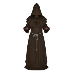Manto do mago medieval Cosplay Fantasia, Renascença, Sacerdote Monges, Bruxa, Vampiro, Vestes Cristãs, Death Friar, Capa de Feitiçaria - Image 6