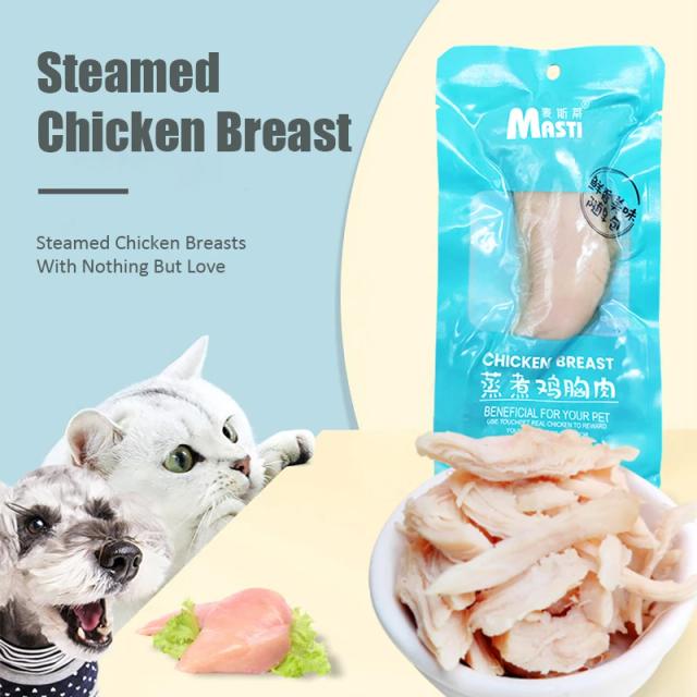 Peito de Frango Cozido Natural Fresco, Nutritivo e Rico em Proteínas para Gatos e Cachorros - 40g Novo Produto