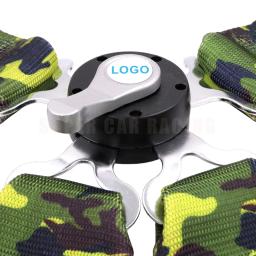 Camuflagem Logo Estilo Cinto de Segurança, Snap-On Camlock Racing Harness, ajustável Drift Alça de Segurança, 4 Ponto, 3" - Image 5