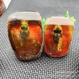 Cera de abelha Inseto Espécime Artesanato, Borboleta Sala Vestir Ornamentos, Âmbar Escorpião, Cicada Dourada - Image 4