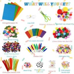 Arte e Artesanato Suprimentos para Crianças, DIY Crafting Escola, Jardim de Infância, Casa Suprimentos, Artes Conjunto Brinquedos para Crianças - Image 3