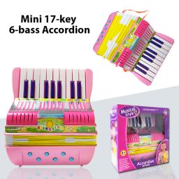 Mini acordeão com fivela para iniciantes, 17 teclas, 6 graves, material ABS, instrumento musical, botão leve, presente - Image 5