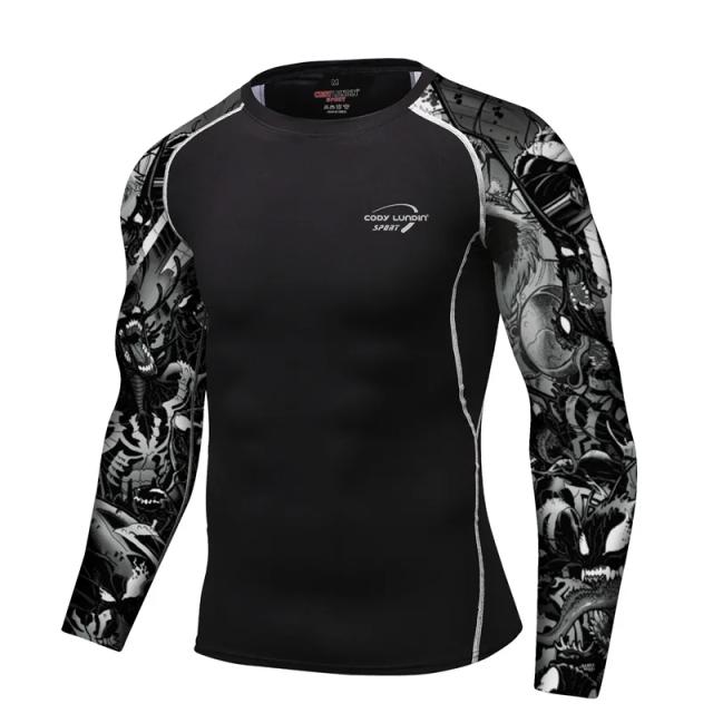 Camisa de Compressão Masculina para Esportes: Boxe, Corrida, Yoga, Fitness, MMA e Muay Thai
