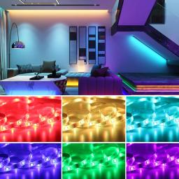Luzes LED Strip para quarto, RGB 5050, controle remoto, mudança de cor, luzes de fita RGB, decoração Home Party, TV Backlight - Image 5