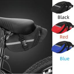 Saco de selim de bicicleta traseiro saco de bicicleta de montanha saco traseiro fixo-engrenagem saco de selim de bicicleta dobrável saco de espigão de assento de bicicleta - Image 1