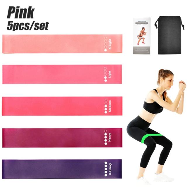 Conjunto de 5 Faixas de Resistência para Yoga e Musculação - Equipamentos de Fitness e Pilates para Treinos Eficientes