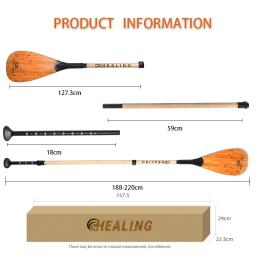 SUP Paddle Stand Up Paddle Board Paddle, eixo de fibra de carbono, ajustável 72 - 86 polegadas, pele de bambu, pás de prancha de surf - Image 6