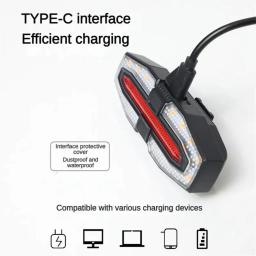 USB Recarregável Turn Signals para Bicicleta, Luz Traseira, Aviso de Segurança, Ciclismo Luz, Controle remoto sem fio - Image 4