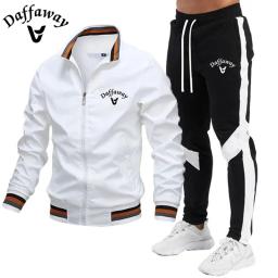 Conjuntos de treino Daffaway masculino, roupas esportivas, jaqueta e moletom, roupas de marca, suéter masculino, outono, 2 peças, 2022 - Image 2