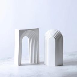 Artesanato geométrico criativo de cerâmica, arco semicircular, estatuetas decorativas em preto e branco, acessórios de decoração para casa - Image 3