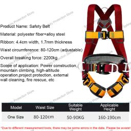 High Altitude Work Safety Harness, Corpo Inteiro, Corda Cinto de Segurança de Cinco Pontos, Treinamento De Escalada Ao Ar Livre, Construção Proteger O Equipamento - Image 2