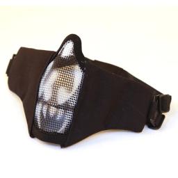 Airsoft malha máscara meia face malha máscaras cinta cinto ajustável tático rosto crânio máscara para cs/caça/paintball/tiro - Image 3