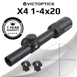 Victoptics x4 1-4x20 caça riflescope telescópico óptico tiro escopo airsoft rifle de ar rimfire.22lr.177hmr.223 5.56 - Image 1