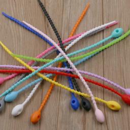 10 pçs/lote 13 cores silicone reutilizável saco laços torção fio fixar cabo zip tie fone de ouvido linha dados universal magia - Image 3