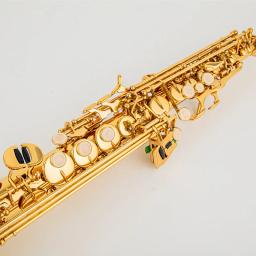 Saxofone soprano com Acessórios para Estojo, Instrumento Musical Profissional, Corpo Liso Dourado Lacado, B-Flat, Feito no Japão, 875EX - Image 2