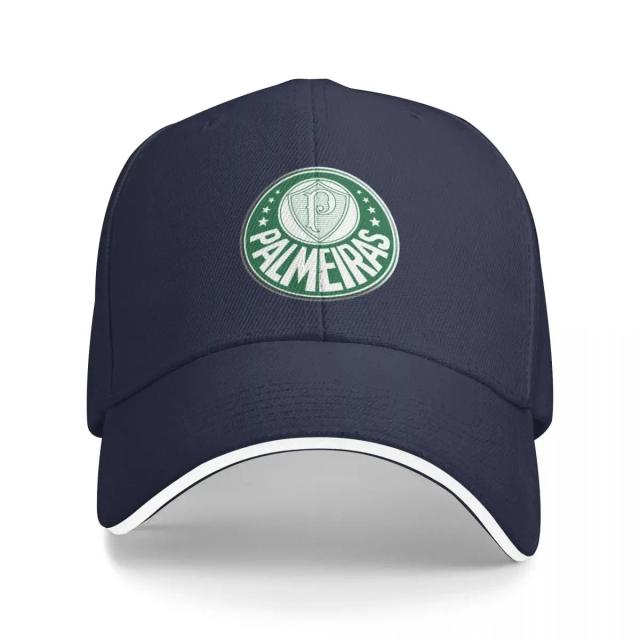 Boné de Beisebol Unissex com Estilo Militar, Viseira de Praia e Estampa de Palmeiras do Brasil